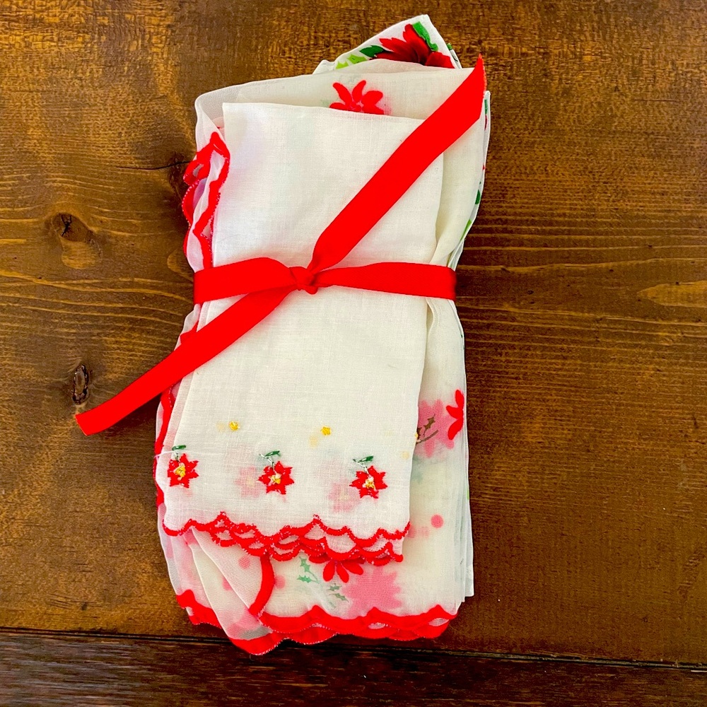 Vintage Christmas Handkerchiefs